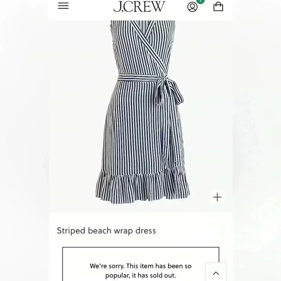 J. Crew white/blue Striped beach wrap dress silky-soft fabric ruffled hem XXS - Picture 9 of 9